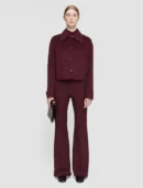 Burgundy Cropped Collared Jacket