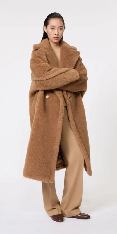 Teddy Fleece Double-Breasted Belted Coat
