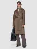 Mushroom Brown Belted Long Coat