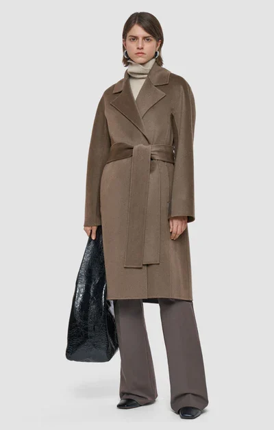 Mushroom Brown Belted Long Coat