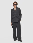 Charcoal Grey Double-Breasted Blazer